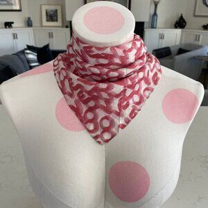 Rebecca Minkoff Playful 'Love' Graphic Print 18" Square Scarf Red Pink White
